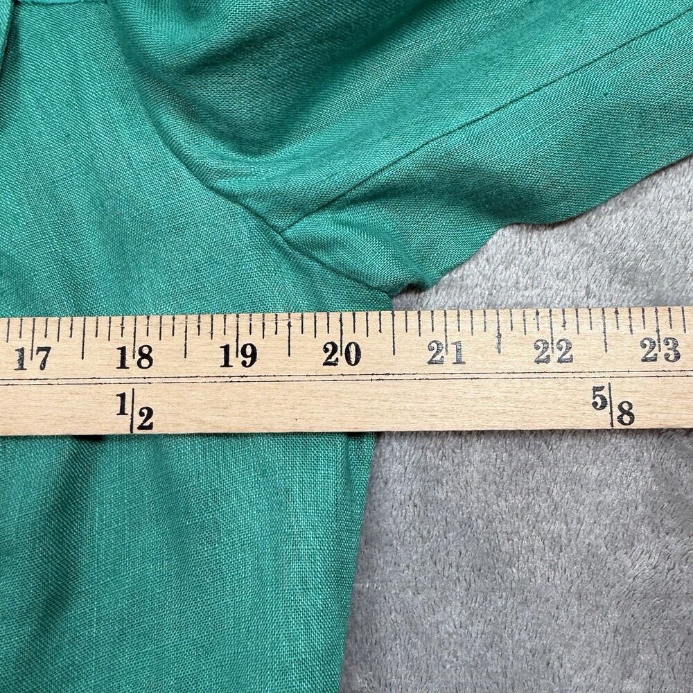 Coldwater Creek Jacket Womens 12 Green Linen Button Front Celebrate Your Spirit - Picture 4 of 9